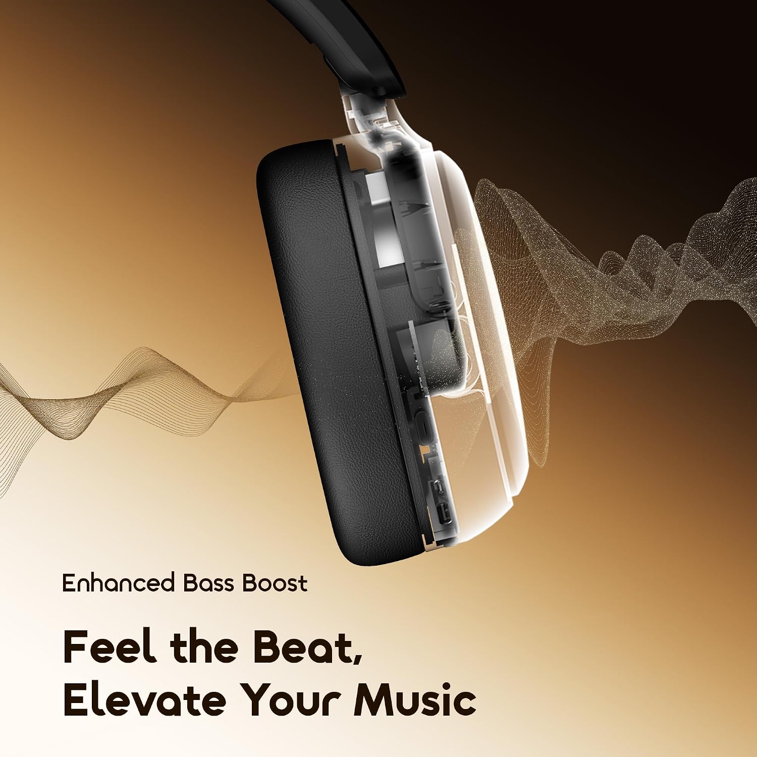 Oraimo Bluetooth Headphones Active Noise Cancelling, 65H Playtime, 3 EQ Modes, Deep Bass, Bluetooth 5.4, Wireless Over-Ear Headphones with Microphone for Office Travel, Black | 360 Spatial Sound & Deep Bass, Waterproof ENC Dual-Mic Clear Calls, Bluetooth 5.4 & 3.5mm AUX Dual Model - Image 2