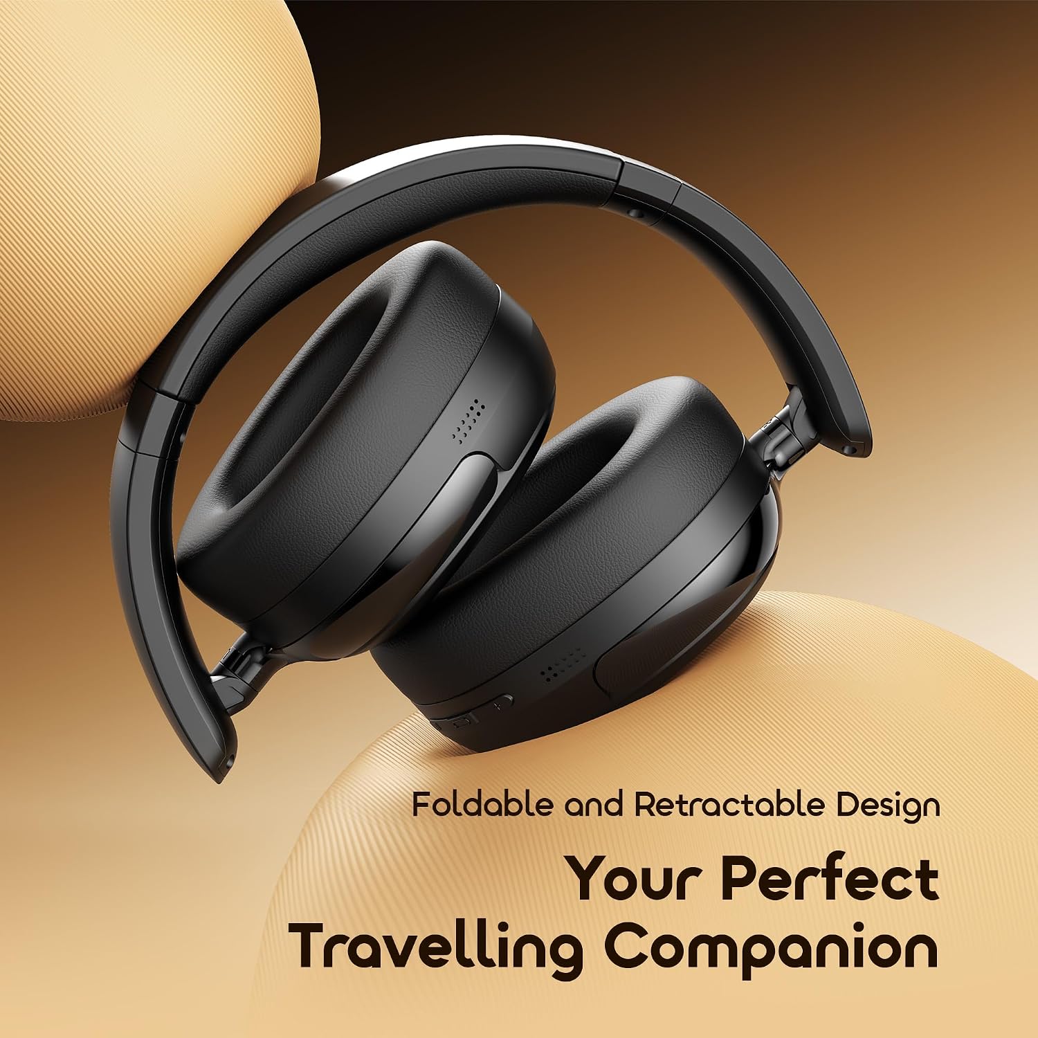 Oraimo Bluetooth Headphones Active Noise Cancelling, 65H Playtime, 3 EQ Modes, Deep Bass, Bluetooth 5.4, Wireless Over-Ear Headphones with Microphone for Office Travel, Black | 360 Spatial Sound & Deep Bass, Waterproof ENC Dual-Mic Clear Calls, Bluetooth 5.4 & 3.5mm AUX Dual Model - Image 6