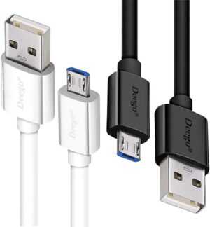 Micro USB Cable, 2Pack Extra Long Android Charger Cable 10Ft 6Ft | Ps4 Controller Charger, Fast Android USB Charging Cable Compatible with Kindle, Security Cameras Legacy Micro-USB Devices